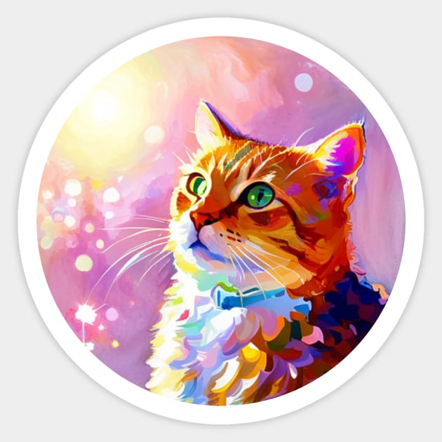 The Adventures Of Sparkle the Cat Sticker by DestructoKitty